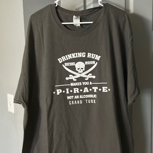 Grey mens t-shirt with graphics from Grand Turk